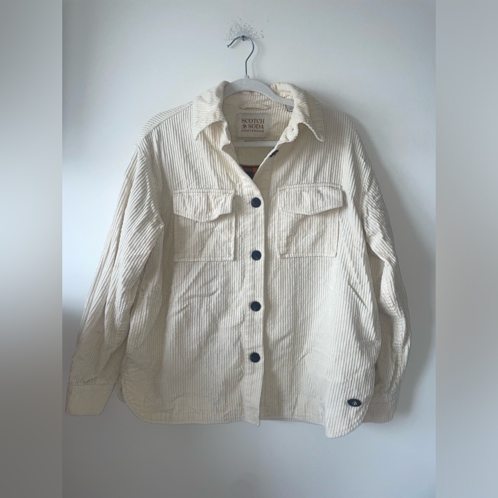 Men's Organic Cotton Scotch & Soda Corduroy White/Cream Jacket Size XS - Picture 3 of 10